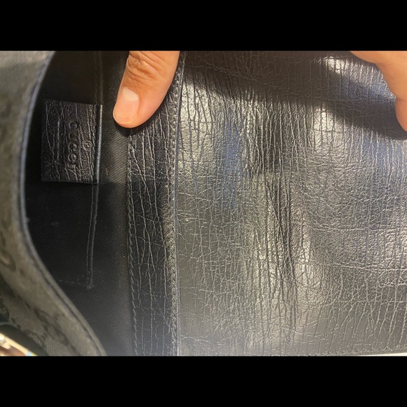 Monogram Gucci Horsebit Clutch black - Picture 3 of 4